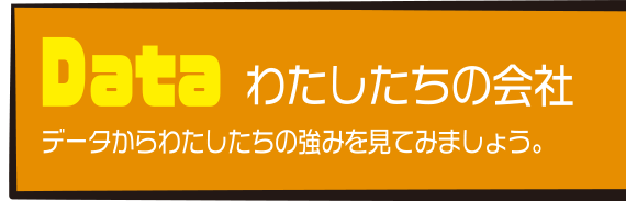 Data わたしたちの会社 データからわたしたちの強みを見てみましょう。